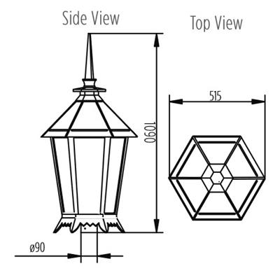 Metro Lantern Post Top Metro Lantern Post Top