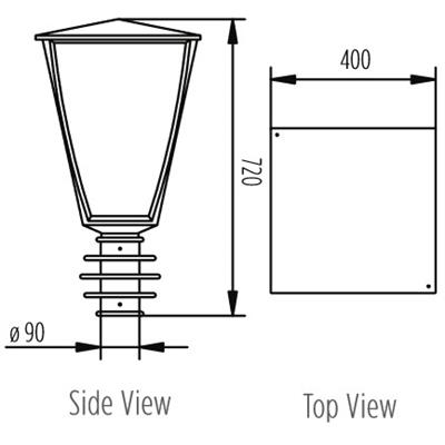 Melrose Lantern Post Top
